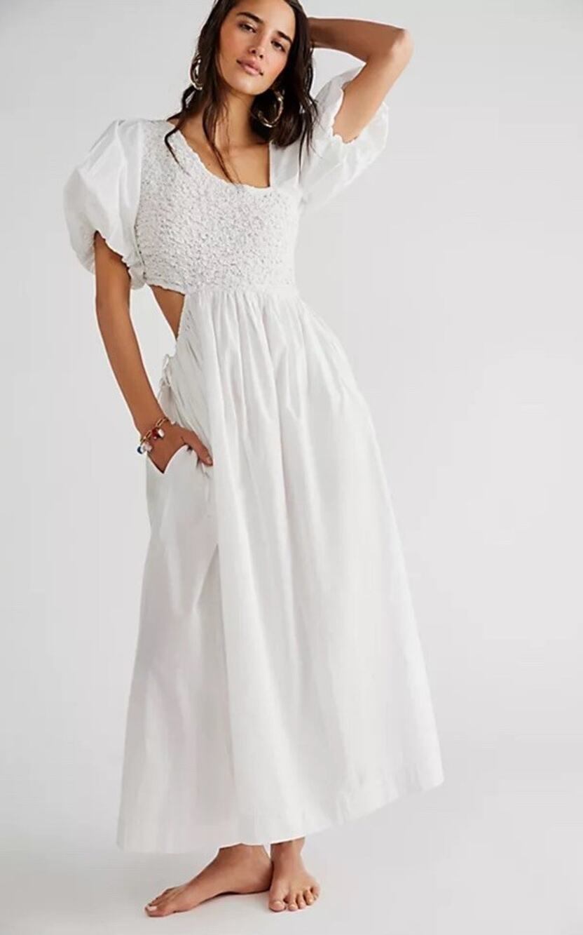 Free People Endless Summer Kalina Midi Dress White Size M